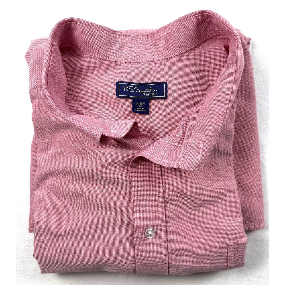KS Signature shirt Pink oxford size 20 35/36 Big Classic Business Preppy